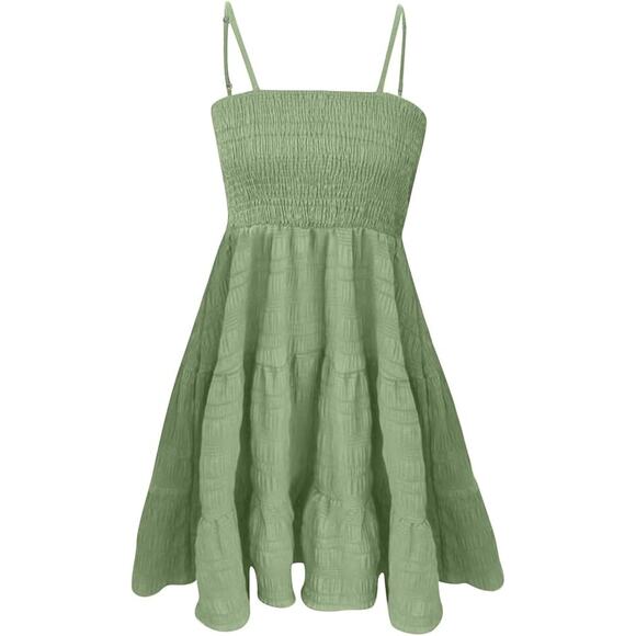 Women's Spaghetti Strap Cute Short Mini Sundress Sleeveless Summer Dress Size M - Picture 8 of 10